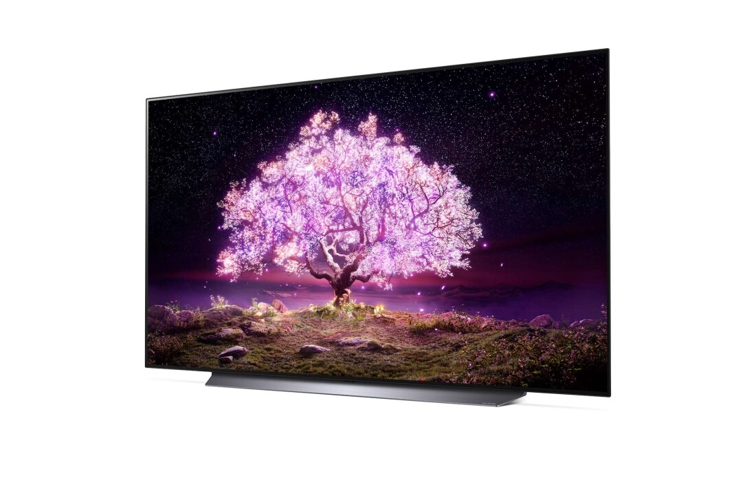 LG 77'' 4K OLED TV C1 , 30 Degree Right side view with infill image, OLED77C14LB, thumbnail 2