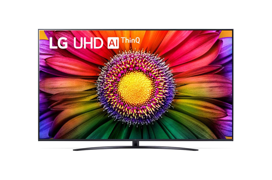 LG UHD UR81 75 colių 4K išmanusis televizorius, 2023 m., LG UHD TV vaizdas iš priekio, 75UR81003LJ