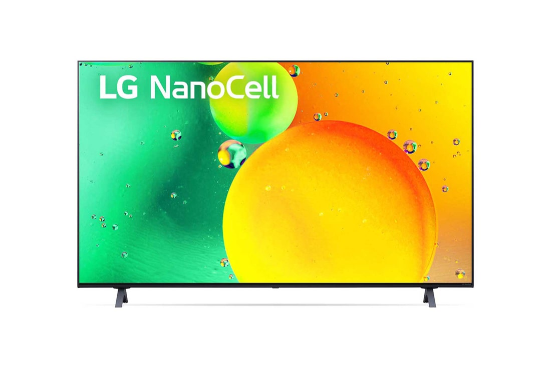 LG 55 colių NanoCell 4K televizorius su procesoriumi , LG „NanoCell“ televizoriaus vaizdas iš priekio, 55NANO753QC
