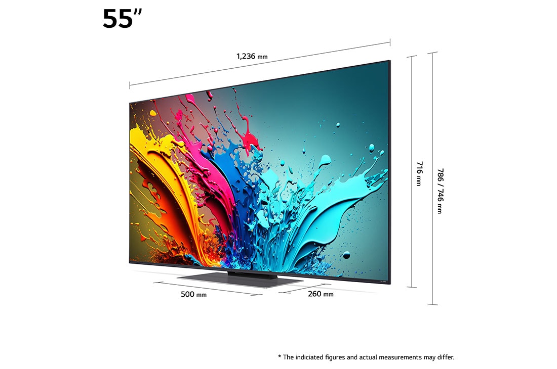 LG 55 colių LG QNED AI 4K išmanusis TV QNED87 WebOS24 2024, LG QNED TV, QNED87 vaizdas iš priekio, 55QNED87T3B, thumbnail 2