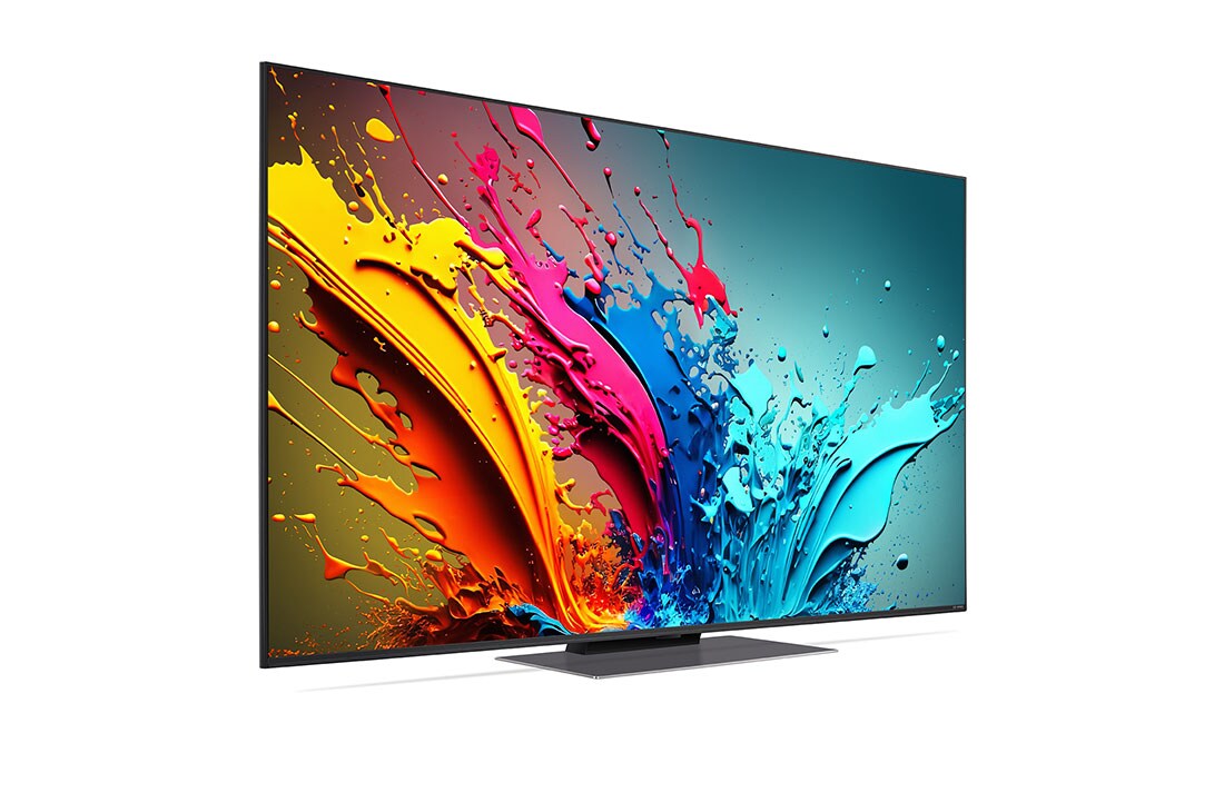 LG 55 colių LG QNED AI 4K išmanusis TV QNED87 WebOS24 2024, Šiek tiek pasvirusio LG QNED TV, QNED87 vaizdas iš kairės, 55QNED87T3B, thumbnail 3