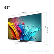 LG 65 colių LG QNED AI 4K išmanusis TV QNED87 WebOS24 2024, LG QNED TV, QNED87 vaizdas iš priekio, 65QNED87T3B, thumbnail 2