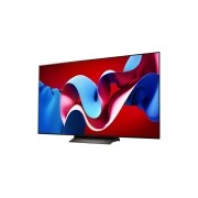 LG 65 colių LG OLED evo AI C4 4K išmanusis TV OLED65C4 WebOS24 2024, Šiek tiek pasviręs LG OLED evo televizoriaus OLED C4 vaizdas iš kairės pusės, OLED65C41LA, thumbnail 6