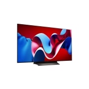 LG 77 colių LG OLED evo AI C4 4K išmanusis TV OLED77C4 WebOS24 2024, Prie sienos pritvirtinto LG OLED evo televizorius, pakreiptas šoninis vaizdas iš dešinės pusės, OLED77C41LA, thumbnail 10