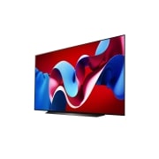 LG 83 colių LG OLED evo AI C4 4K išmanusis TV OLED83C4 WebOS24 2024, Šiek tiek pasviręs LG OLED evo televizoriaus OLED C4 vaizdas iš kairės pusės, OLED83C41LA, thumbnail 3