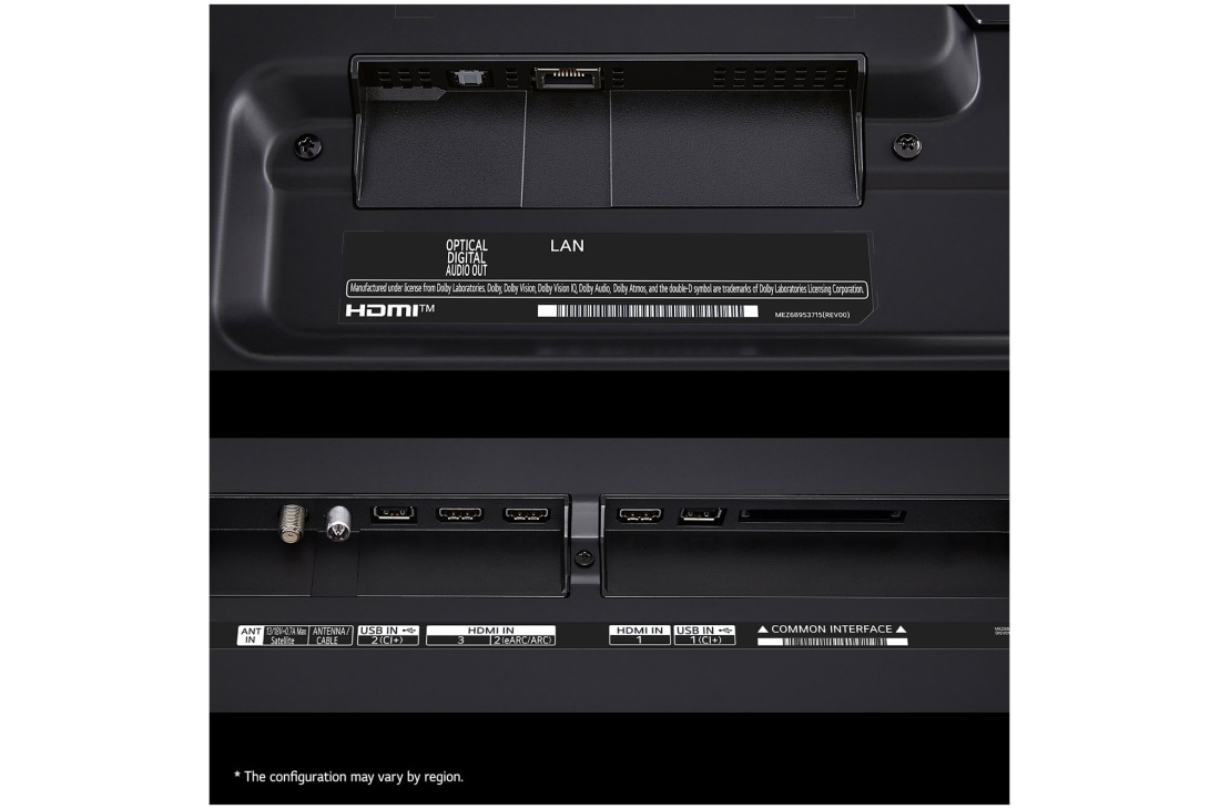 LG 65 colių LG UHD AI 4K išmanusis TV UT91 WebOS24 2024, close up view of ports, 65UT91003LA, thumbnail 5