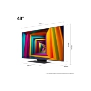 LG 43 colių LG UHD AI 4K išmanusis TV UT91 WebOS24 2024, dimension, 43UT91003LA, thumbnail 6