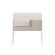 LG 55&nbsp;in LG OLED Objet Collection Posé 2024, „Posé“ iš galo, o laidų ir priedų dėklas – ant knygų lentynėlės., 55LX1T6LA, thumbnail 6