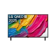 LG 43 colių LG QNED AI 4K išmanusis TV QNED80 2025, LG QNED80 TV televizoriaus priekinis vaizdas, LG QNED Al logotipas viršutiniame kampe. Televizoriuje LG QNED TV atvaizduojamos spalvingos dažus primenančios tekstūros., 43QNED80A3A, thumbnail 1