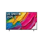 LG 75 colių LG QNED AI 4K išmanusis TV QNED80 2025, LG QNED80 TV televizoriaus priekinis vaizdas, LG QNED Al logotipas viršutiniame kampe. Televizoriuje LG QNED TV atvaizduojamos spalvingos dažus primenančios tekstūros., 75QNED80A3A, thumbnail 1