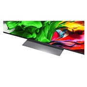 LG 55 colių LG QNED evo AI MiniLED 4K išmanusis TV QNED87 2025, Televizoriaus „LG QNED evo QNED85 TV“ priekinis vaizdas ir vaizdas iš šono, nurodant jo ilgį, plotį, aukštį ir gylį., 55QNED87A3B, thumbnail 4