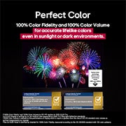 LG 77 colių LG OLED evo AI G5 4K išmanusis TV 2025, Spalvinga itin didelės raiškos papūga juodame fone. Aplink ją ore pakibę vandens lašai. Paveikslėlyje matomos „Perfect Color“, nes kiekvienas skirtingas papūgos kūno atspalvis yra ryškus ir gyvas. Tam, OLED77G51LW, thumbnail 9