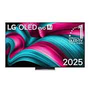 LG 83 colių LG OLED evo AI C5 4K išmanusis TV OLED83C51 2025, Išmaniojo televizoriaus „LG OLED evo AI C5 4K“ vaizdas iš priekio. Ant ekrano yra emblema „12 Years of world number 1 OLED“ ir LG OLED evo AI 2025 logotipas., OLED83C51LA, thumbnail 1