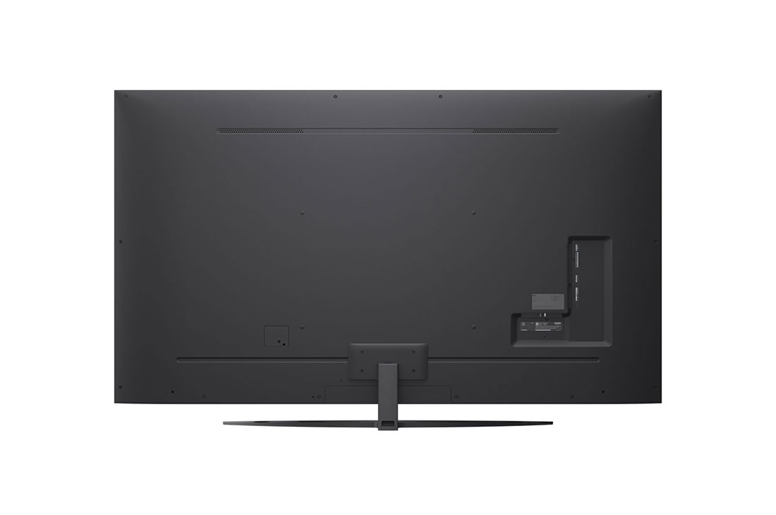 LG 86 colių LG NanoCell AI 4K išmanusis TV NANO81 2025, Išmaniojo televizoriaus LG NanoCell NANO80 AI 4K vaizdas iš priekio ir šono, nurodant jo ilgį, plotį, aukštį ir gylį., 86NANO81A3A, thumbnail 3