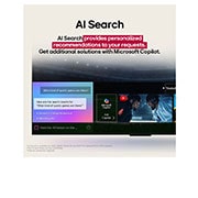 LG 86 colių LG NanoCell AI 4K išmanusis TV NANO81 2025, Mokslinės fantastikos turinys rodomas LG TV televizoriaus ekrane. Ekrane rodoma AI Chatbot sąsaja. Naudotojas parašė pokalbių robotui žinutę, kad ekranas yra per tamsus. Atsižvelgdamas į gautą praneši, 86NANO81A3A, thumbnail 12