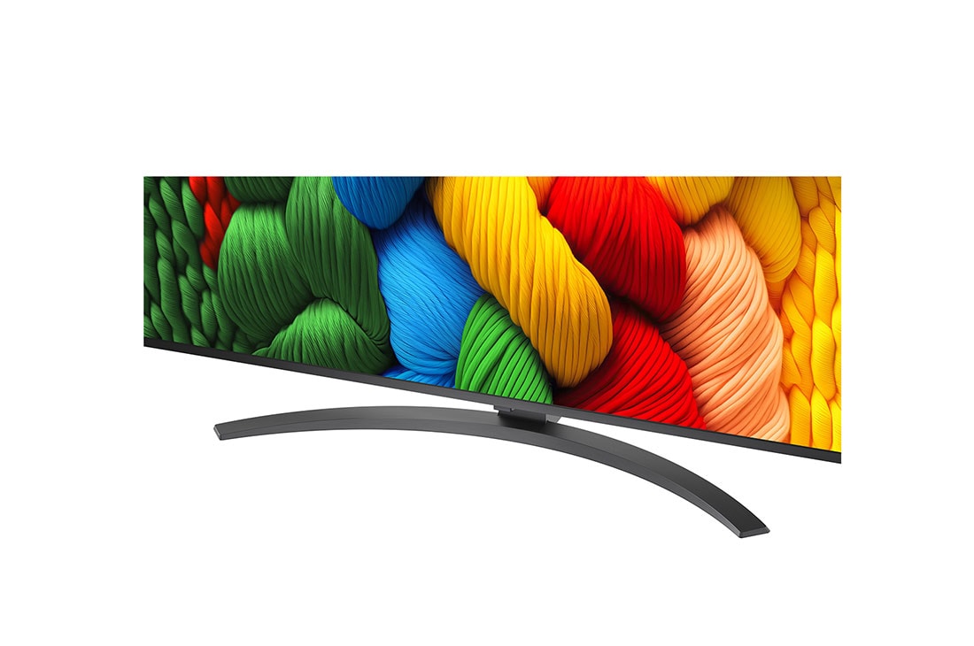 LG 50 colių LG NanoCell AI 4K išmanusis TV NANO81 2025, Išmaniojo televizoriaus LG NanoCell NANO80 AI 4K vaizdas iš priekio ir šono, nurodant jo ilgį, plotį, aukštį ir gylį., 50NANO81A3A, thumbnail 4