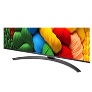 LG 50 colių LG NanoCell AI 4K išmanusis TV NANO81 2025, Išmaniojo televizoriaus LG NanoCell NANO80 AI 4K vaizdas iš priekio ir šono, nurodant jo ilgį, plotį, aukštį ir gylį., 50NANO81A3A, thumbnail 4
