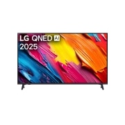 LG 50 colių LG QNED AI 4K išmanusis TV QNED70 2025, LG QNED70 TV vaizdas iš priekio, LG QNED Al logotipas viršutiniame kampe. LG QNED TV atvaizduojamos spalvingos dažus primenančios tekstūros., 50QNED70A6A, thumbnail 1