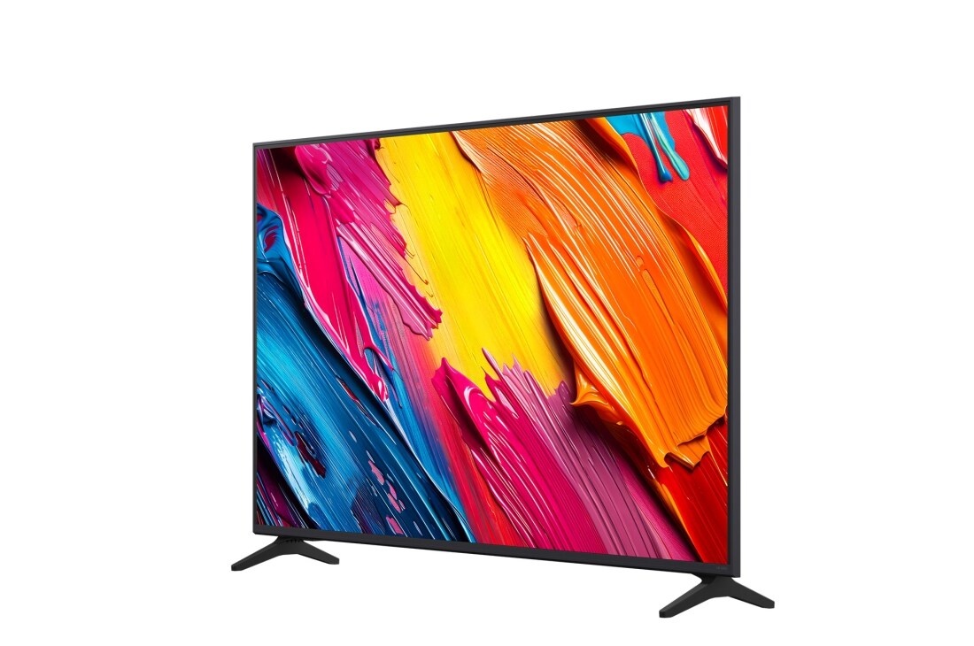 LG 55 colių LG QNED AI 4K išmanusis TV QNED7E 2025, Nuo grindų į viršų trykšta įvairių spalvų dažų purslai. „Intertrek“ sertifikatas dėl 100 % spalvų spektro pagal DCI-P3. Antraštėje rašoma apie naują ir unikalią LG plačios spalvų gamos technologiją, k, 55QNED7EA6B, thumbnail 5