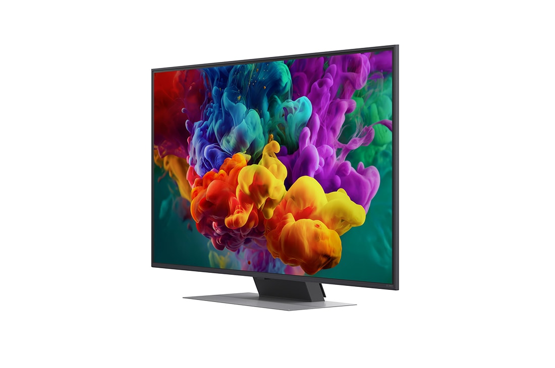 LG 50 colių LG QNED evo AI Mini-LED QNED86 4K išmanusis TV 2026, „LG QNED evo AI QNED85 Mini LED“ išryškina „Mini LED“ su „Precision Dimming“ padalytoje miško scenoje; palyginami įprastas LED TV su rafinuoto kontrasto ir gilesnių juodų tonų vaizdu, kuriame saulės š, 50QNED86B3B, thumbnail 5