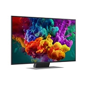 LG 50 colių LG QNED evo AI Mini-LED QNED86 4K išmanusis TV 2026, „LG QNED evo AI QNED85 Mini LED“ vaizdai iš priekio ir šono pabrėžia 75&nbsp;col. ekraną, kurio plotis – 1677&nbsp;mm, ekrano aukštis – 965&nbsp;mm, aukštis su stovu – 1032&nbsp;mm, profilio gylis – 30,9&nbsp;mm, o stovo užim, 50QNED86B3B, thumbnail 2