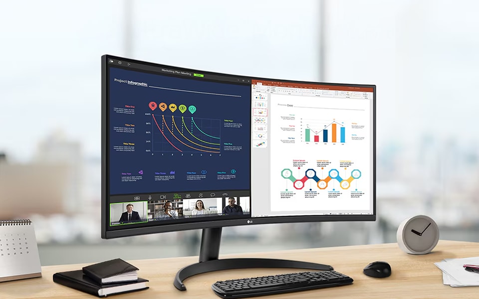 LG Curved Monitor Side View