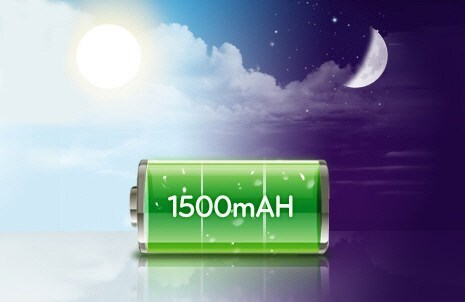 1500 mAh akumuliatorius. Naudokitės ilgiau veikiančiu akumuliatoriumi.1