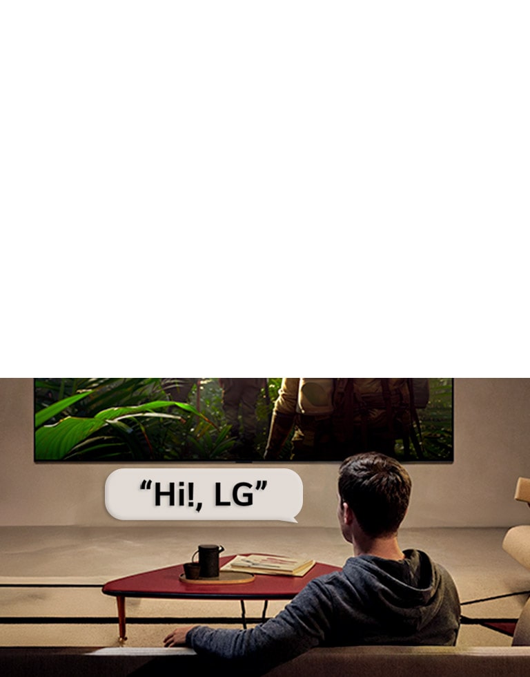 LG OLED evo AI G6 ar tālās zonas balss atpazīšanu tiek aktivizēts ar balss komandu, kad istabā sēdoša persona saka „Hi, LG" TV virzienā, norādot uz brīvroku balss mijiedarbību TV saskarnē.
