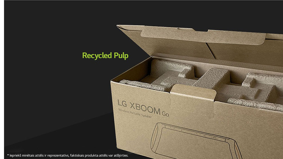 LG XBOOM Go iepakojums.