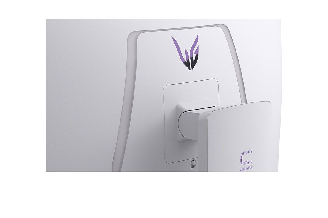 LG  LG UltraGear™ 34 collu OLED 240 Hz WQHD izliektais viedais monitors spēlēm | webOS, 0,03 ms (GtG), 240 Hz, DisplayHDR True Black 400, tuvplāns ar aizmugurējo emblēmu, 34GX90SA-W, thumbnail 14