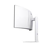 LG  LG UltraGear™ 34 collu OLED 240 Hz WQHD izliektais viedais monitors spēlēm | webOS, 0,03 ms (GtG), 240 Hz, DisplayHDR True Black 400, skats no aizmugures ar ieslēgtām gaismām, 34GX90SA-W, thumbnail 5