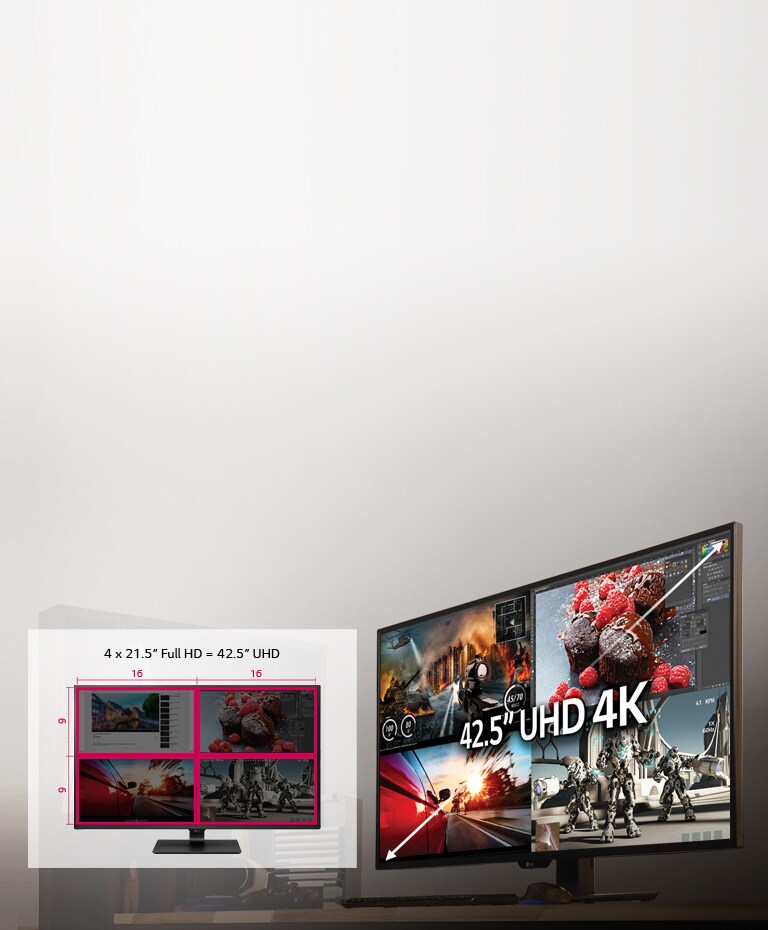 42,5" UHD 4K IPS monitors<br>2