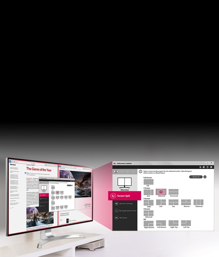 Dažādi dalīta ekrāna režīmi ir klikšķa attālumā2