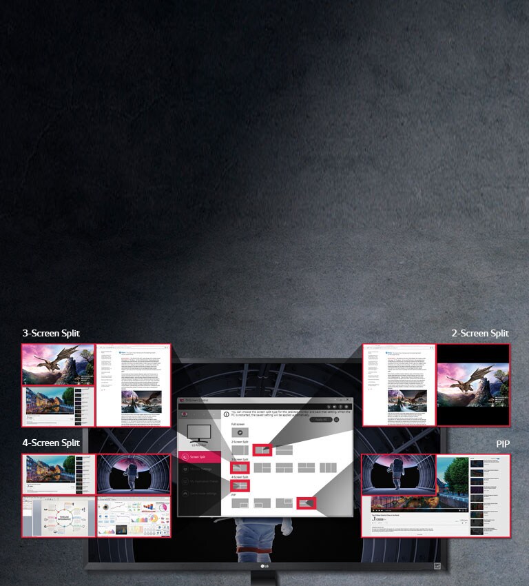 Dažādi dalīta ekrāna režīmi ir klikšķa attālumā 2