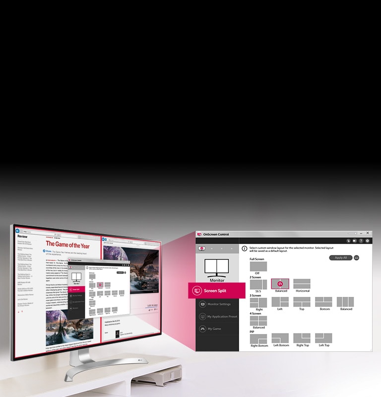 Dažādi dalīta ekrāna režīmi ir klikšķa attālumā2