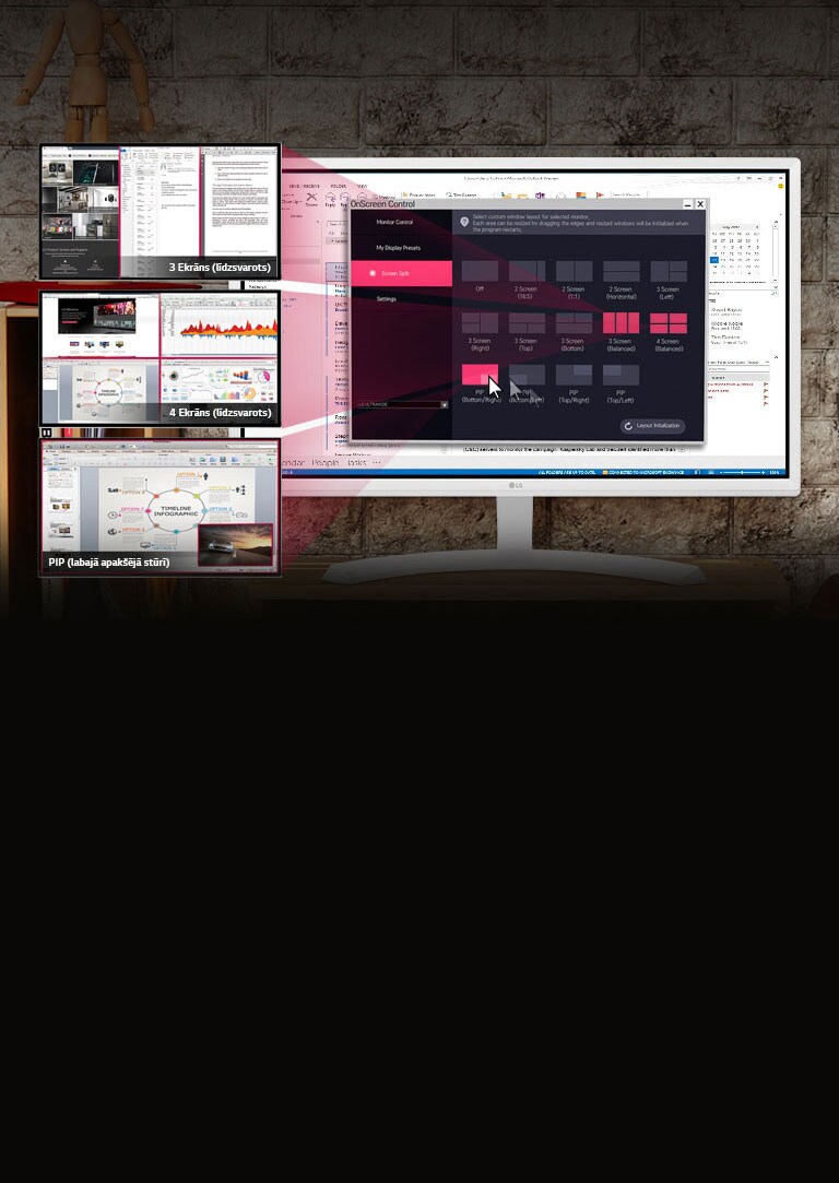 Pielāgota darba virsma vairāku uzdevumu pildīšanai2