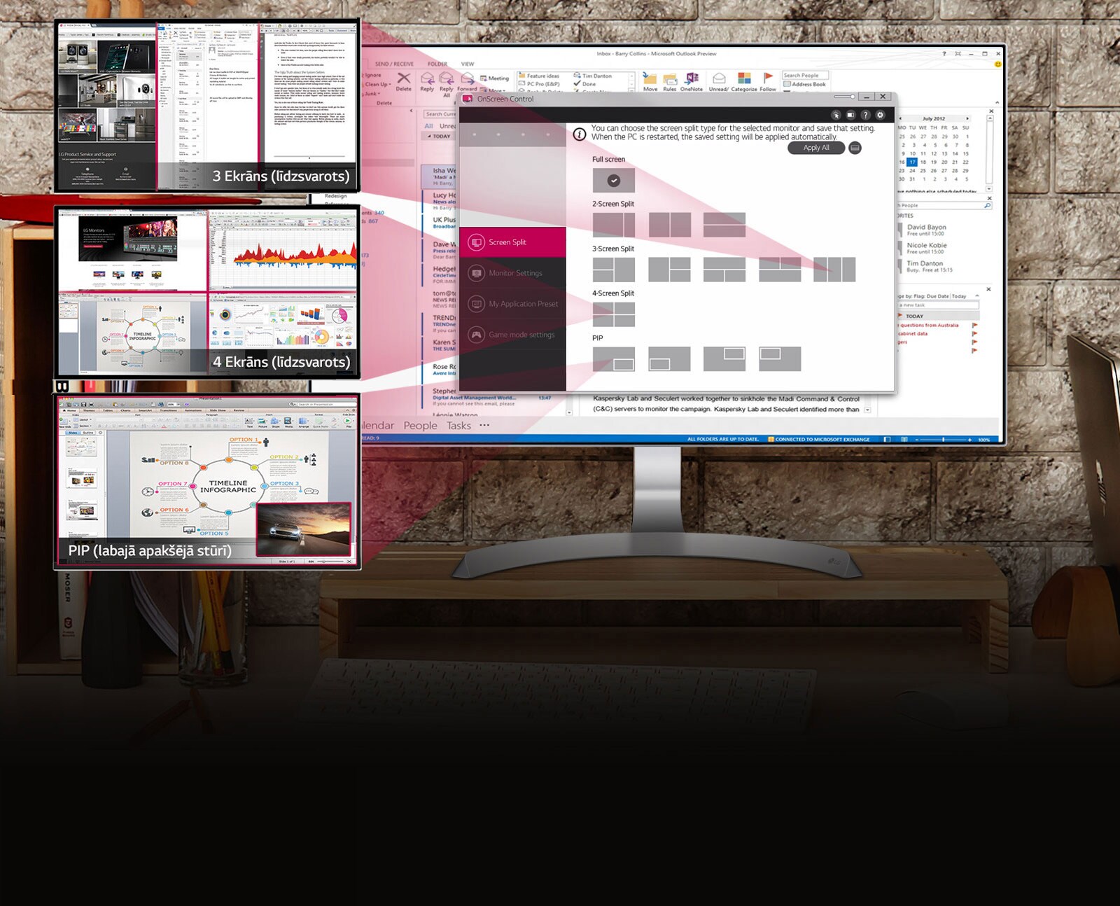 Pielāgojiet darba virsmu vairākuzdevumu režīmam1