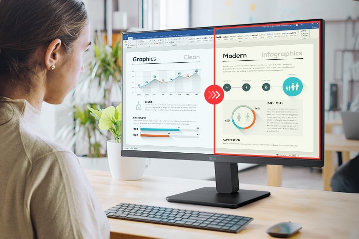 Salīdzinošs attēls ar labo pusi lasīšanas režīmā un kreiso pusi bez lasīšanas režīma piemērošanas.