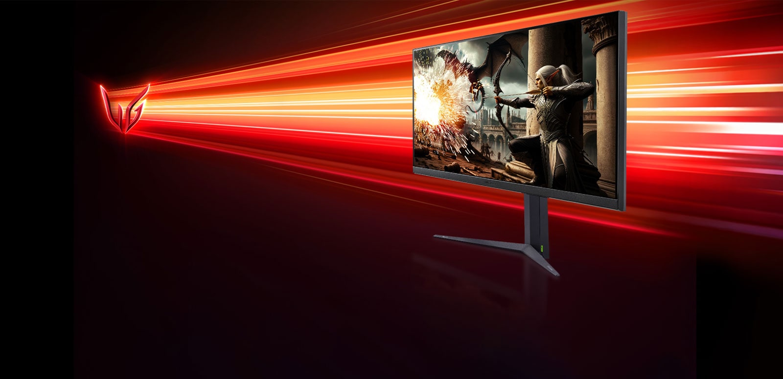 Sāna skats loka šāvēju spēlē monitora ekrānā.