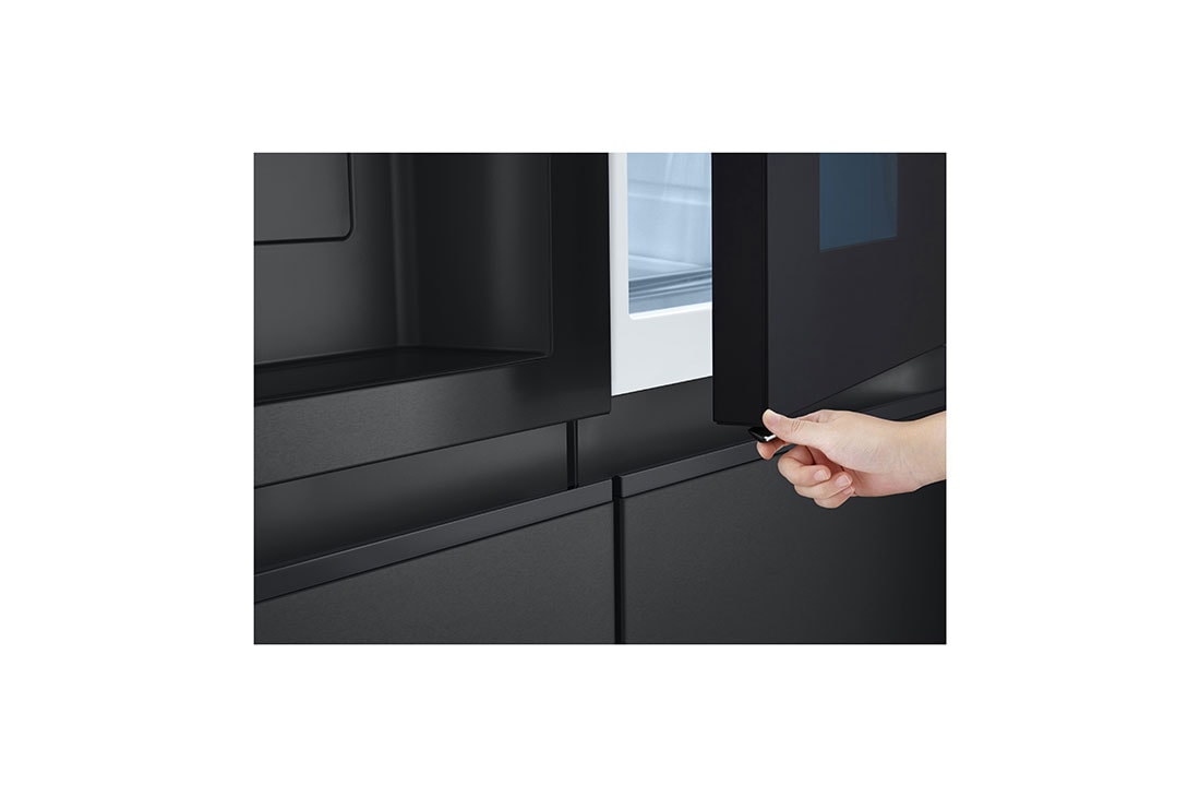LG Side-by-Side ledusskapis | augstums 1.79m | platums 92.8cm | 628L | Melns | D klase | DoorCooling+™ | InstaView™, hidden button, GSXE90EVDD, thumbnail 11