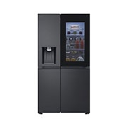 LG Side-by-Side ledusskapis | augstums 1.79m | platums 92.8cm | 628L | Melns | D klase | DoorCooling+™ | InstaView™, front view with lights on, GSXE90EVDD, thumbnail 2
