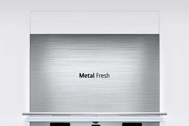 Metāliskā Metal Fresh paneļa priekšskats ar logotipu “Metal Fresh”. 