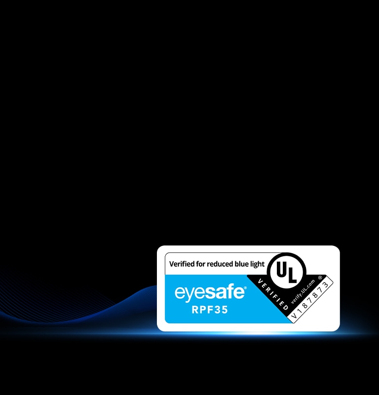 LG Mini RGB evo AI MRGB85 ir UL verificēta Eyesafe RPF 35 sertifikācija, kas apliecina verificētu zilās gaismas samazinājumu.