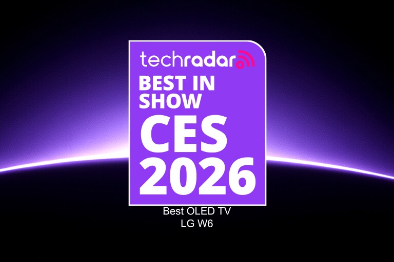 LG OLED evo AI W6 Wallpaper TV ir atzīts par TechRadar labāko CES&nbsp;2026 izstādes produktu, pamatojoties uz paneļa veiktspēju un LG jaunākās paaudzes attēlu apstrādi.