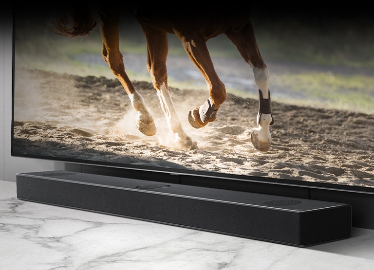 Izmantojot atbilstošā televizora un Soundbar tuvplāna kadru, tiek parādītas ideāli savienotas ierīces.