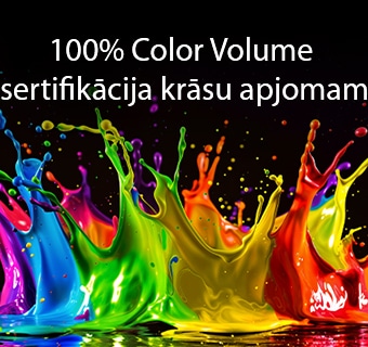 LG QNED evo AI QNED85 Mini LED ar Dynamic QNED Color Pro aizpilda ekrānu ar dzīvīgiem, plūstošiem daudzkrāsainiem, gleznieciskai kustībai līdzīgiem uzplaiksnījumiem, demonstrējot uzlabotu krāsu spilgtumu, kas sertificēts 100&nbsp;% krāsu apjomam (100% Color Volume).