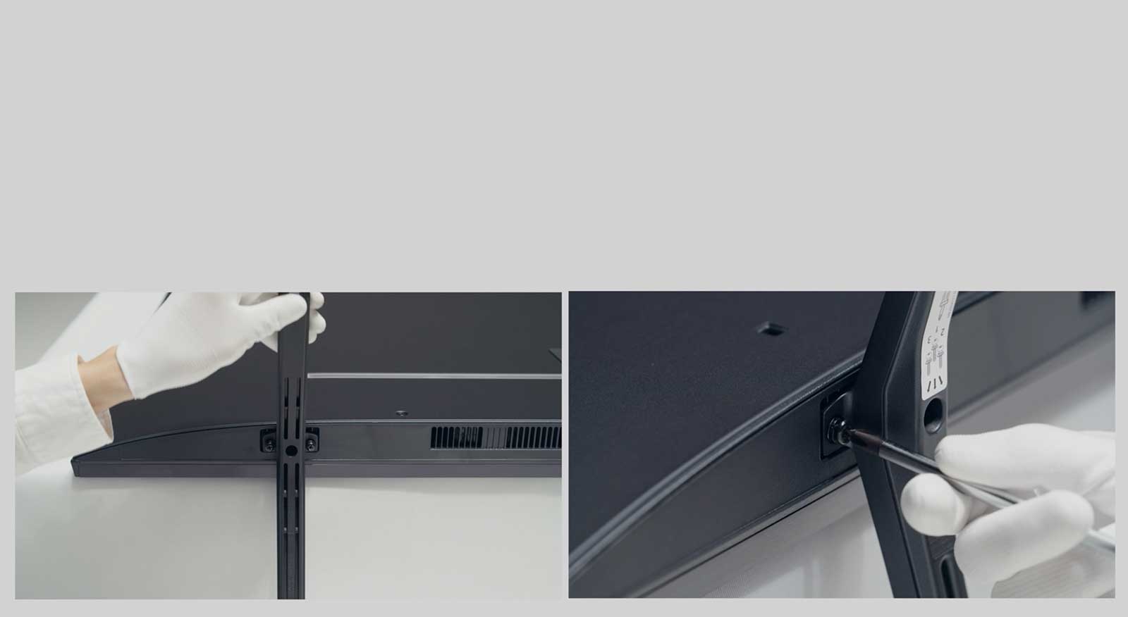 Video sīktēls, kurā redzama televizora statīva uzstādīšana.