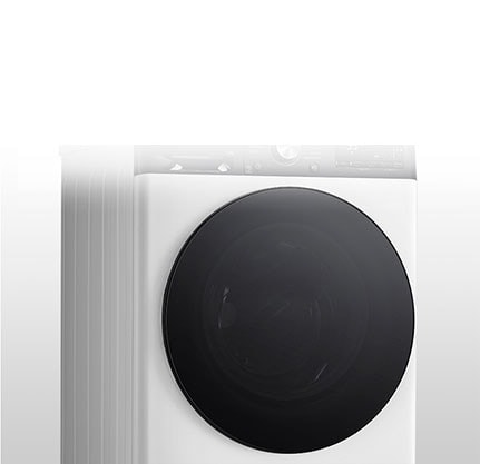 Attēls, kurā redzama veļas mazgājamā mašīna ar skaidri izteiktām rūdīta stikla durvīm.