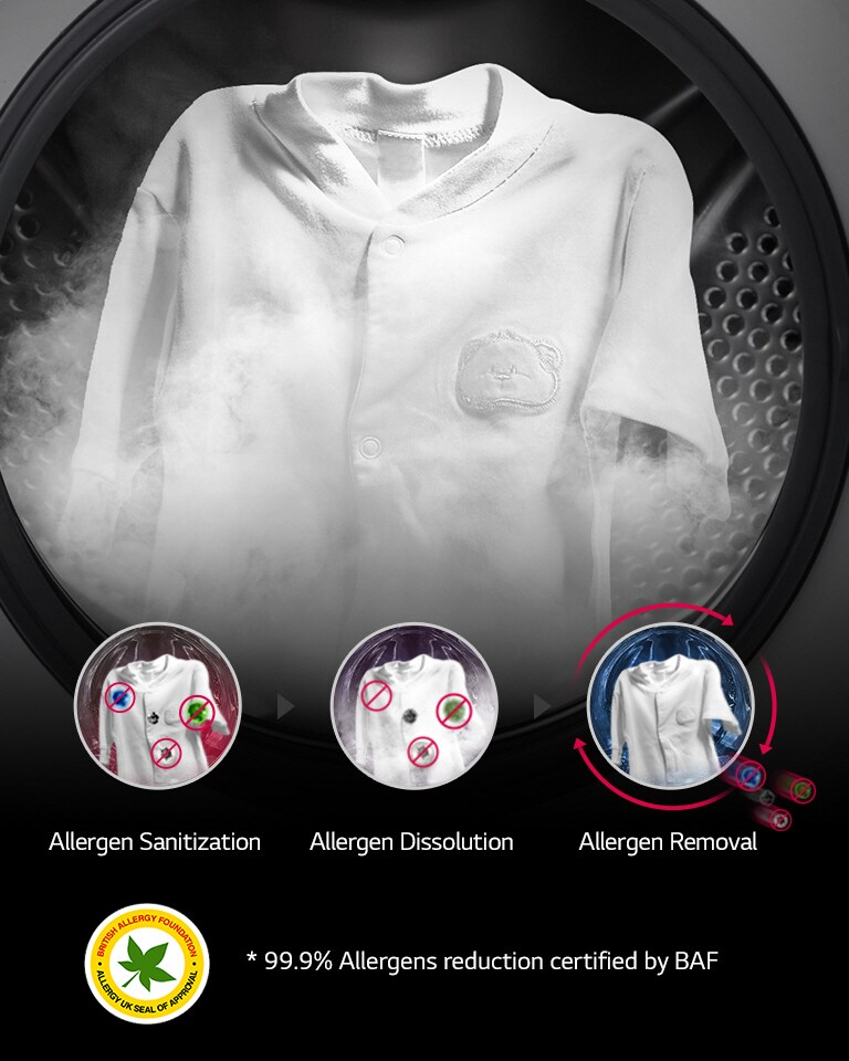 Tvaika funkcija samazina par 99.9 alergēnu2