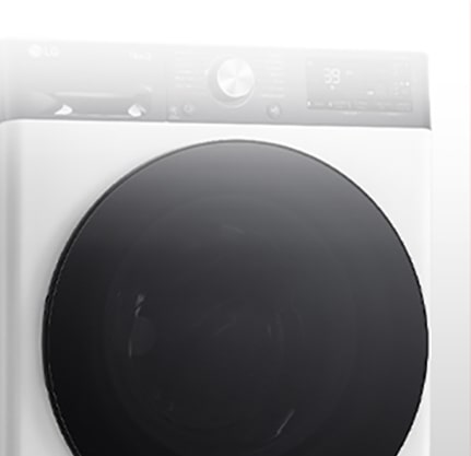 Attēls, kurā redzama veļas mazgājamā mašīna ar skaidri izteiktām rūdīta stikla durvīm.